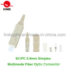 Sc PC 0.9mm Simplex Conector Multimodo de Fibra Óptica